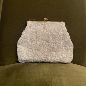Elegant Vintage Cream Beaded Purse/bag